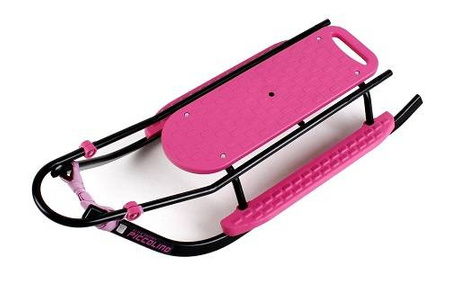 Sanki metalowe Adbor Piccolino Black Edition z oparciem i pasami kolor: Różowo-Czarny