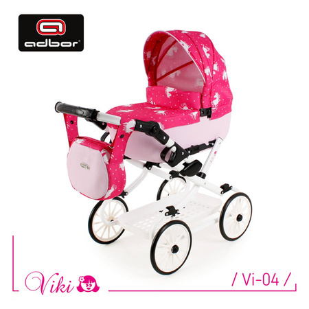 Wózek dla Lalek Składany Głęboki Adbor Viki Gondola + Torba + Koszyk (kolor: Vi-04)