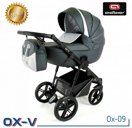 Wózek dziecięcy ADBOR OTTIS WHITE 3w1 + Torba + Pokrowiec + Moskitiera + Uchwyt na butelkę + Fotelik Samochodowy (kolor: Ow-01)