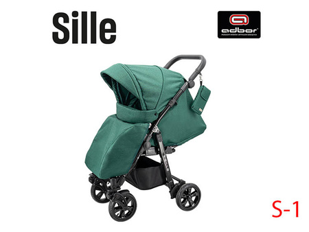 Wózek spacerowy ADBOR SILLE 2022 !!!NOWOŚĆ!!! + Saszetka + Pokrowiec przeciwdeszczowy (kolor: S-1)
