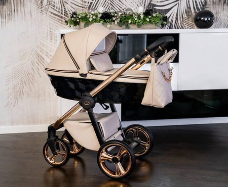 Wózek dziecięcy ADBOR LORETTO 3w1 + Torba + Pokrowiec + Moskitiera + Fotelik COSMO ISOFIX (kolor: 22 - GONDOLA BIAŁA)