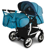 Wózek podwójny BLIŹNIACZY ADBOR DUO STARS 3w1 + Torba + Pokrowiec + Moskitiera + Foteliki CAPRI (kolor: D-06)