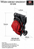 Wózek spacerowy ADBOR XS-LINE !!!NOWOŚĆ!!! + Śpiworek na nogi + Pokrowiec + Uchwyt na butelkę kolor: RED+BLACK