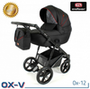 Wózek dziecięcy ADBOR OX-V 3w1 + Torba + Pokrowiec + Moskitiera + Uchwyt na butelkę + Fotelik (kolor: Ox-012)