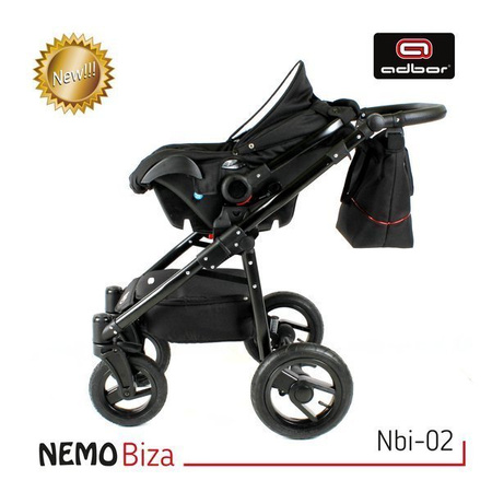 Wózek dziecięcy ADBOR NEMO 3w1 + Torba + Pokrowiec + Moskitiera + Fotelik Samochodowy (kolor: ST-19)