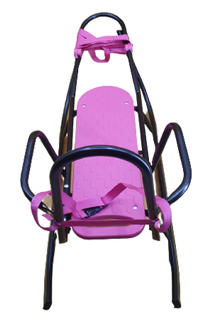 Sanki metalowe Adbor Piccolino Black Edition z oparciem i pasami kolor: Różowo-Czarny