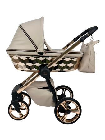 Wózek dziecięcy ADBOR LORETTO LUX STARS 3w1 + Torba + Pokrowiec + Moskitiera + Fotelik CAPRI (kolor: 02 - GONDOLA LUSTRZANA MIEDŹ)