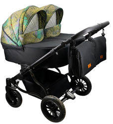 Wózek podwójny BLIŹNIACZY ADBOR DUO LUX 4w1 + Torby + Pokrowiec + Moskitiera + Uchwyt na butelkę (kolor: DL-03)