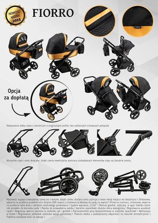 Wózek dziecięcy ADBOR FIORRO 2w1 + Torba + Pokrowiec + Moskitiera (kolor: F4)