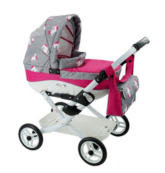 Wózek dla Lalek Składany Głęgoki Adbor LILY Classic - Gondola + Torba + Koszyk (kolor: Lc-24)