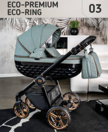 Wózek dziecięcy ADBOR OXV 3D RING 2w1 + Torba + Pokrowiec + Moskitiera (kolor: ECO-03)