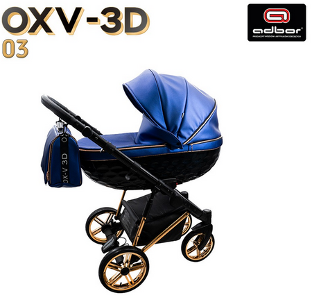 Wózek dziecięcy ADBOR OXV-3D 3w1 + Torba + Pokrowiec + Moskitiera + Uchwyt na butelkę + Fotelik CAPRI (kolor: OXV-3D-03)