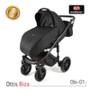 Wózek dziecięcy ADBOR OTTIS BLACK 2020 3w1 + Torba + Pokrowiec + Moskitiera + Uchwyt na butelkę + Fotelik kolor: Obi-02
