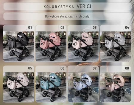 Wózek Dziecięcy Wielofunkcyjny Adbor Verici 2w1 Gondola Spacerówka + Torba + Pokrowiec + Moskitiera + Uchwyt na butelkę (kolor: V03)