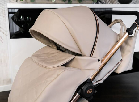 Wózek dziecięcy ADBOR LORETTO 3w1 + Torba + Pokrowiec + Moskitiera + Fotelik COSMO ISOFIX (kolor: 22 - GONDOLA BIAŁA)