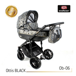 Wózek dziecięcy ADBOR OTTIS WHITE 3w1 + Torba + Pokrowiec + Moskitiera + Uchwyt na butelkę + Fotelik Samochodowy (kolor: Ow-02)