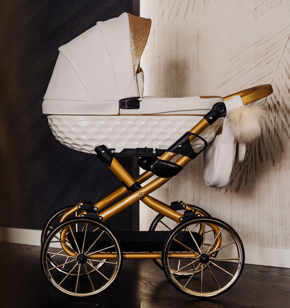 Wózek dla Lalek z EKOSKÓRY ADBOR LULU + Torebka + Koszyk + Ozdoba (kolor: 04) !!! NOWOŚĆ 2025 !!!